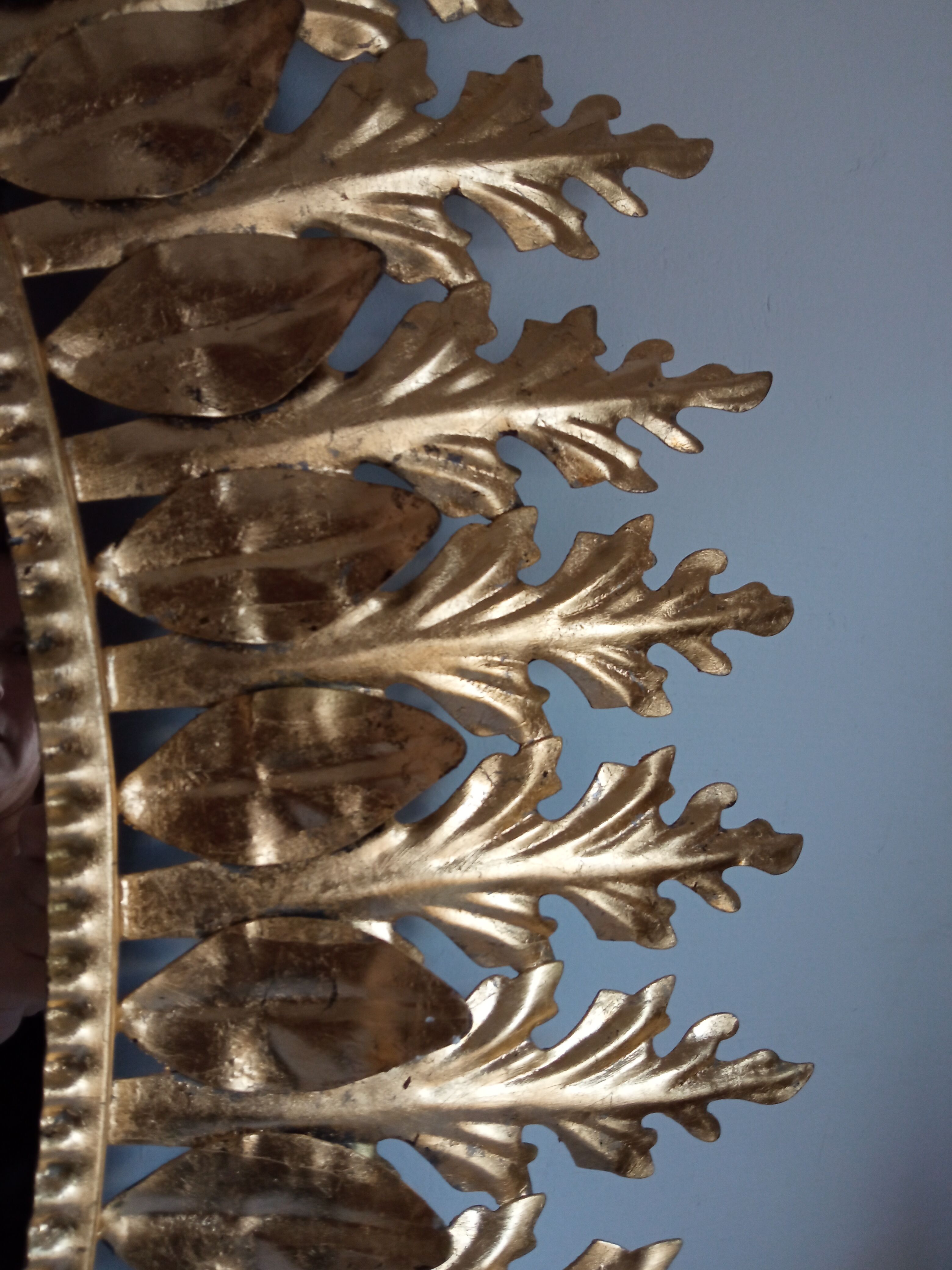 Vintage golden sun mirror