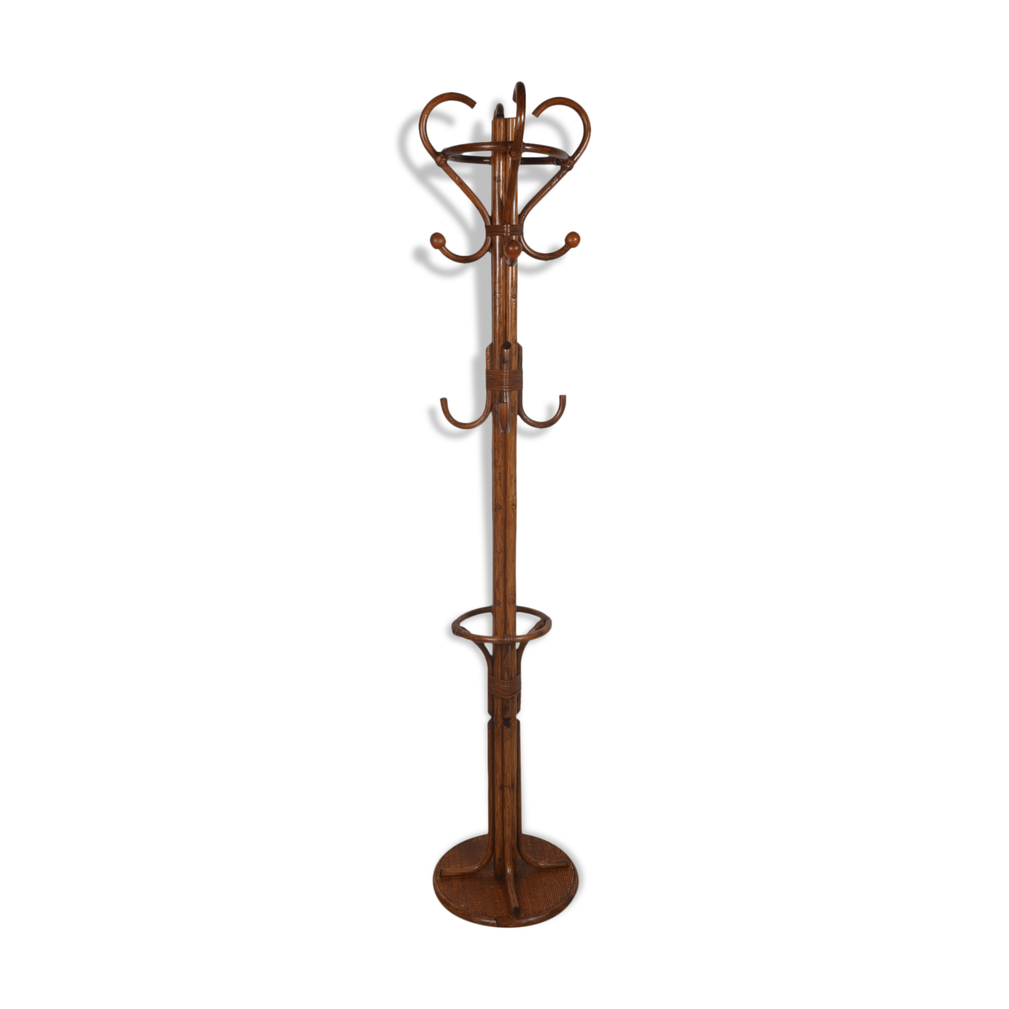 Rattan coat rack
