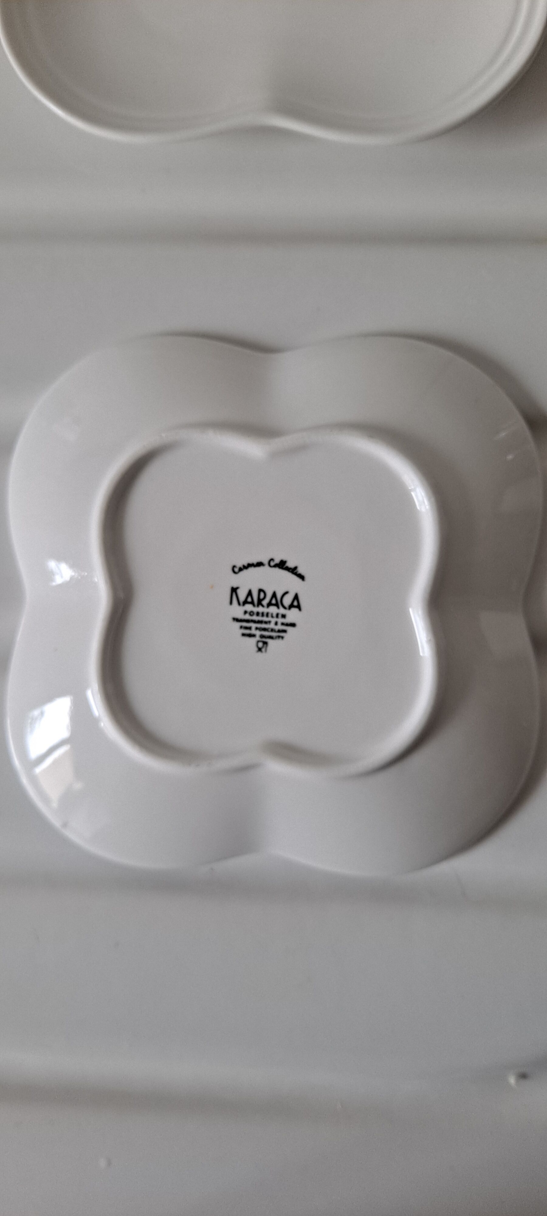 Trio of saucers porcelain with tulips