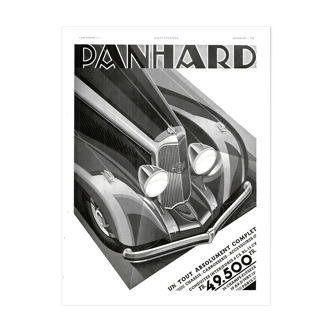 Vintage poster 30s Panhard Auto