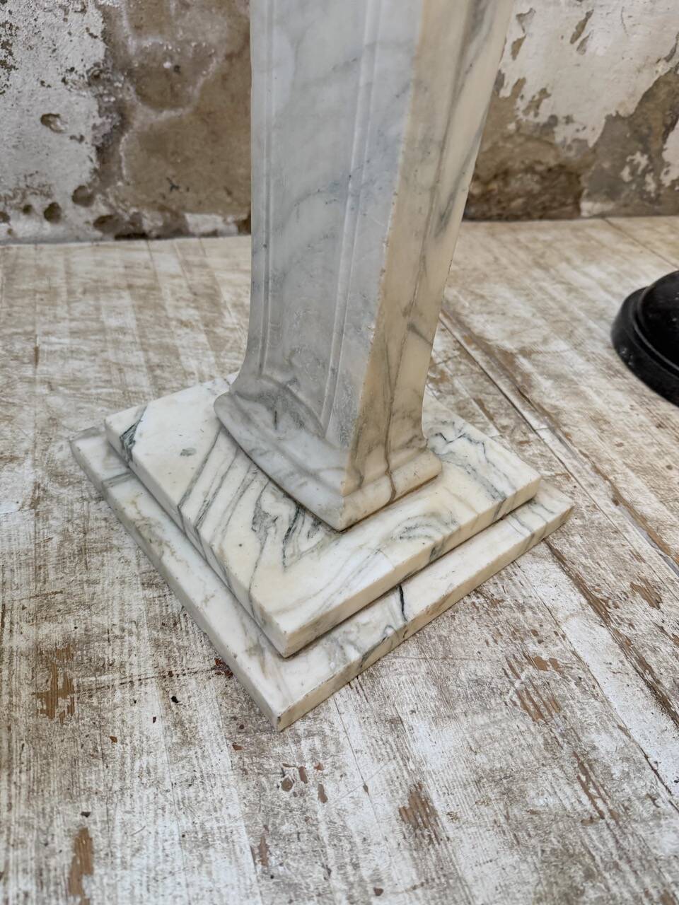 Set of 4 marble columns or pedestals.