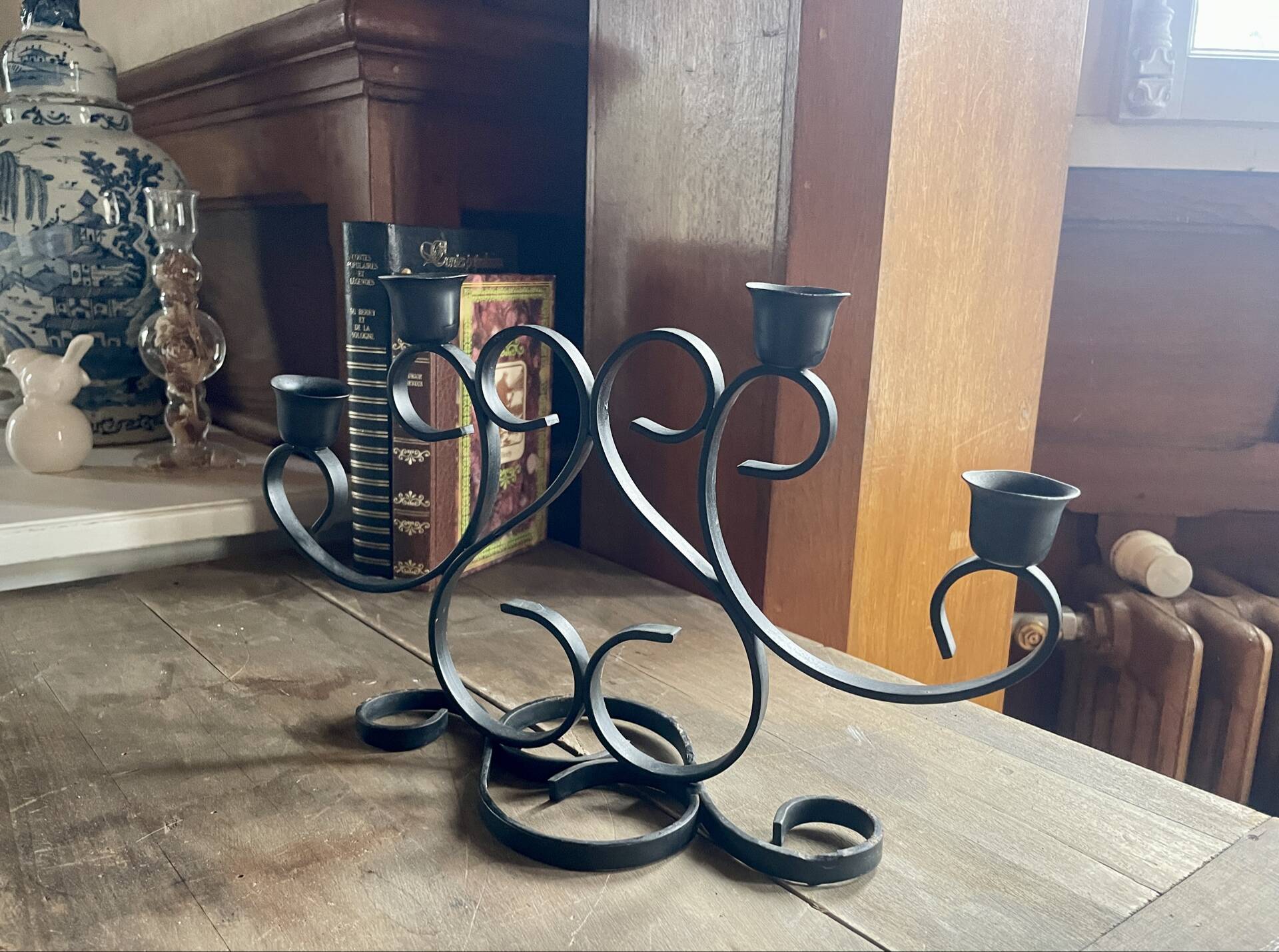 Vintage wrought iron candlestick