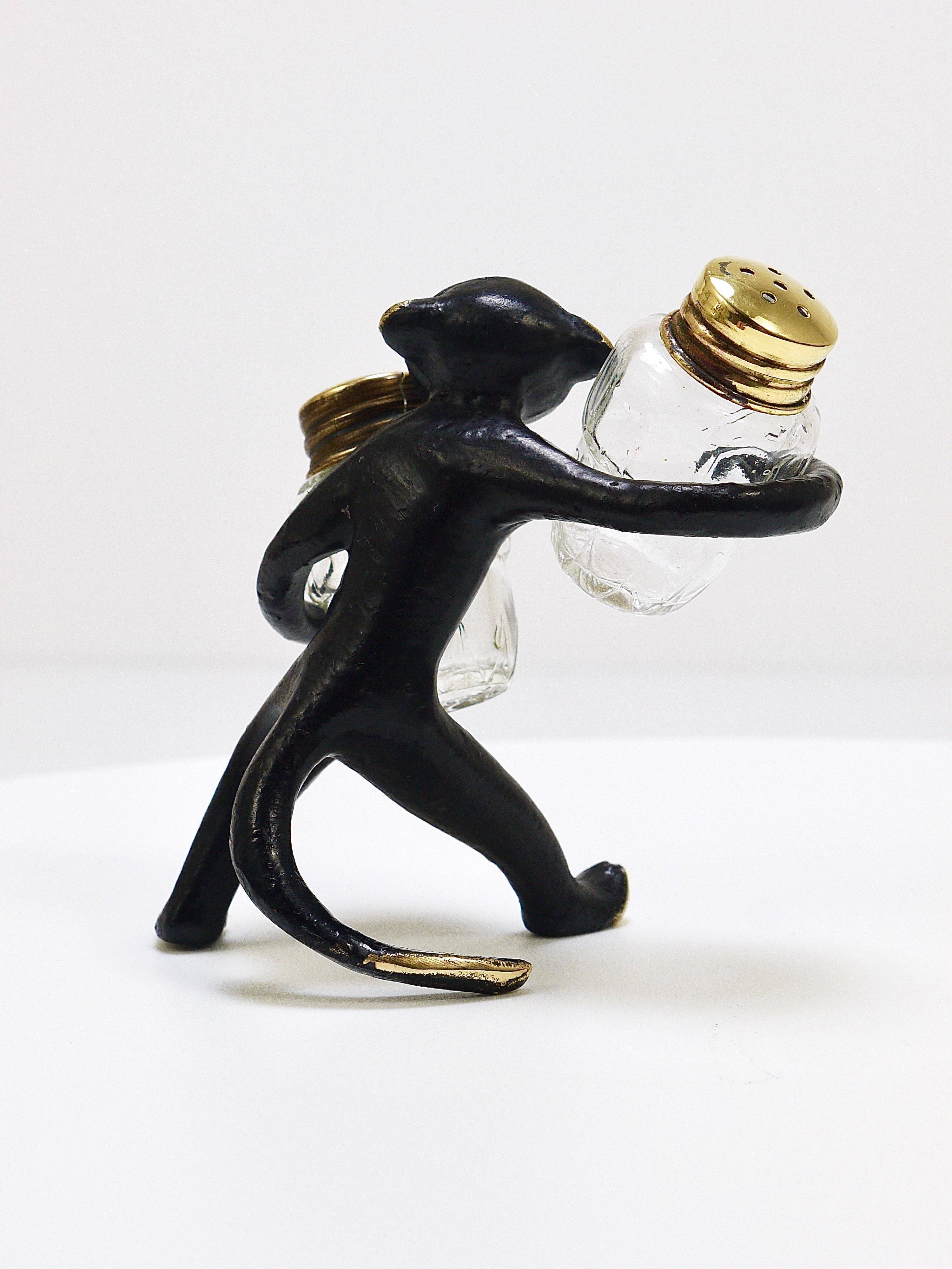 Set of salt and pepper shakers monkey Walter Bosse, Herta Baller, Austria, 1950s