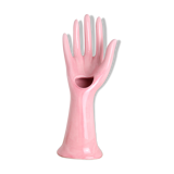 Hand pink ceramic ring sizer doilies