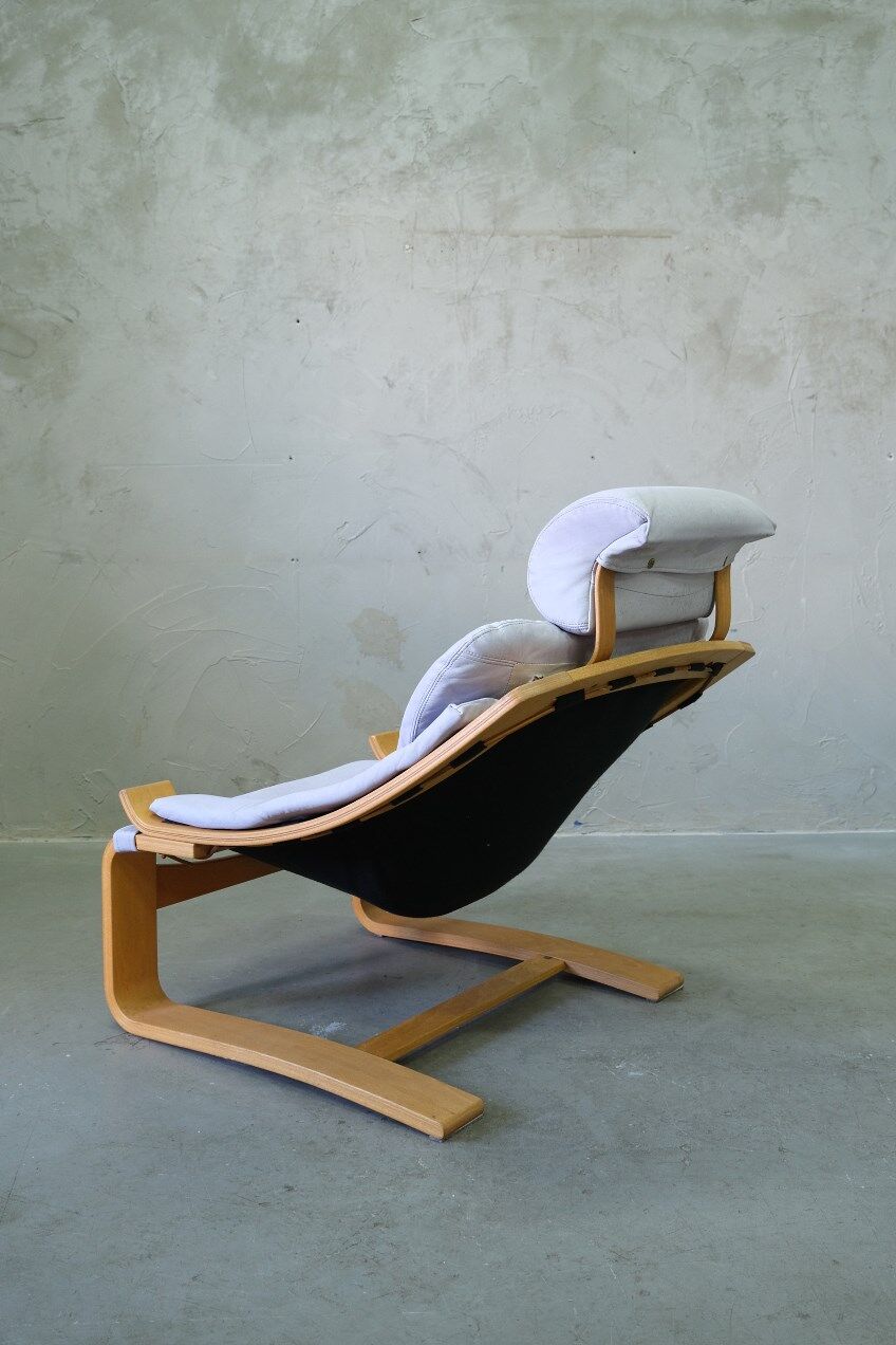 Swedish Leather Lounge Chair with Footrest by Ake Fribytter for Nelo Kroken, 1970s