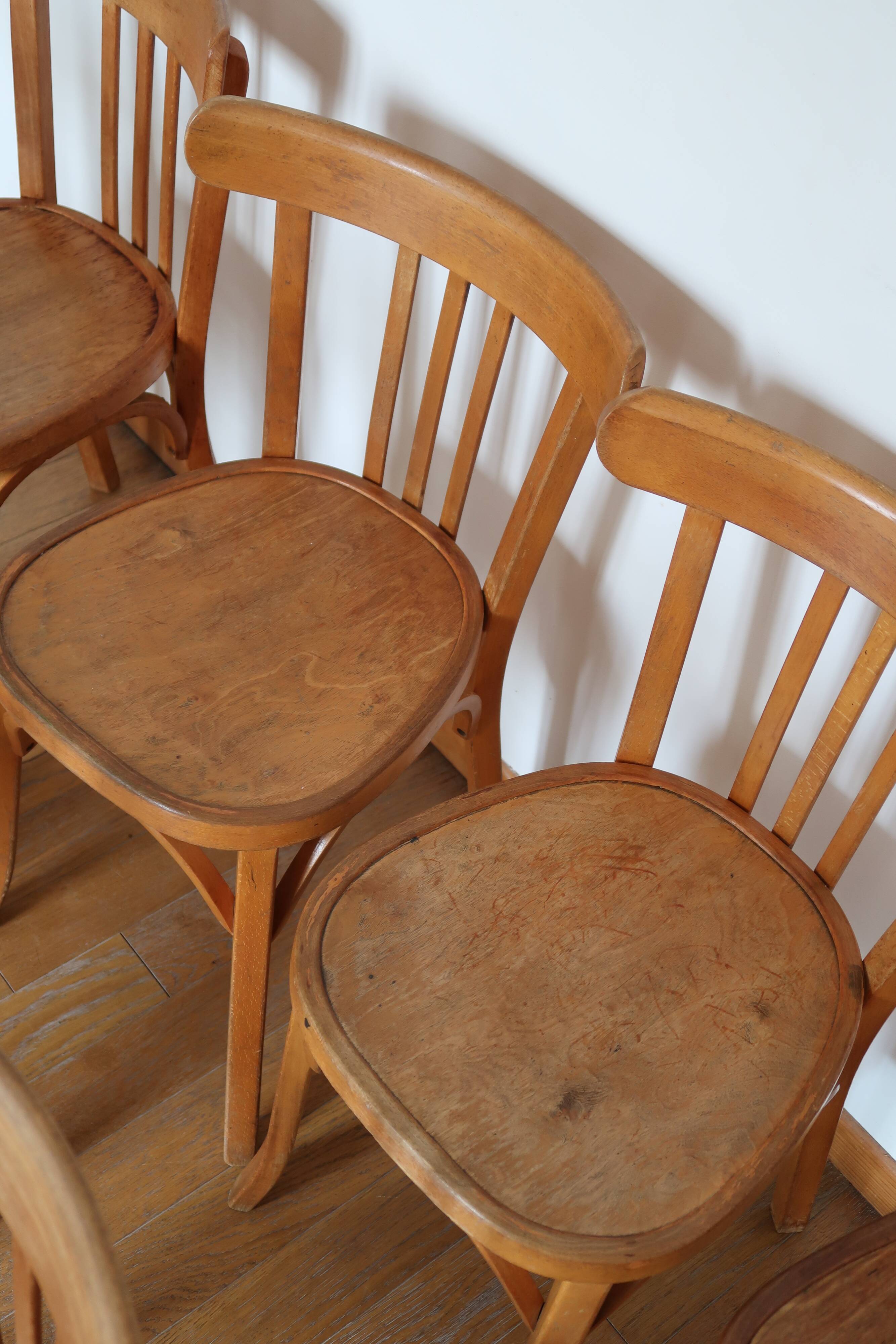 Set of 10 baumann bistro chairs