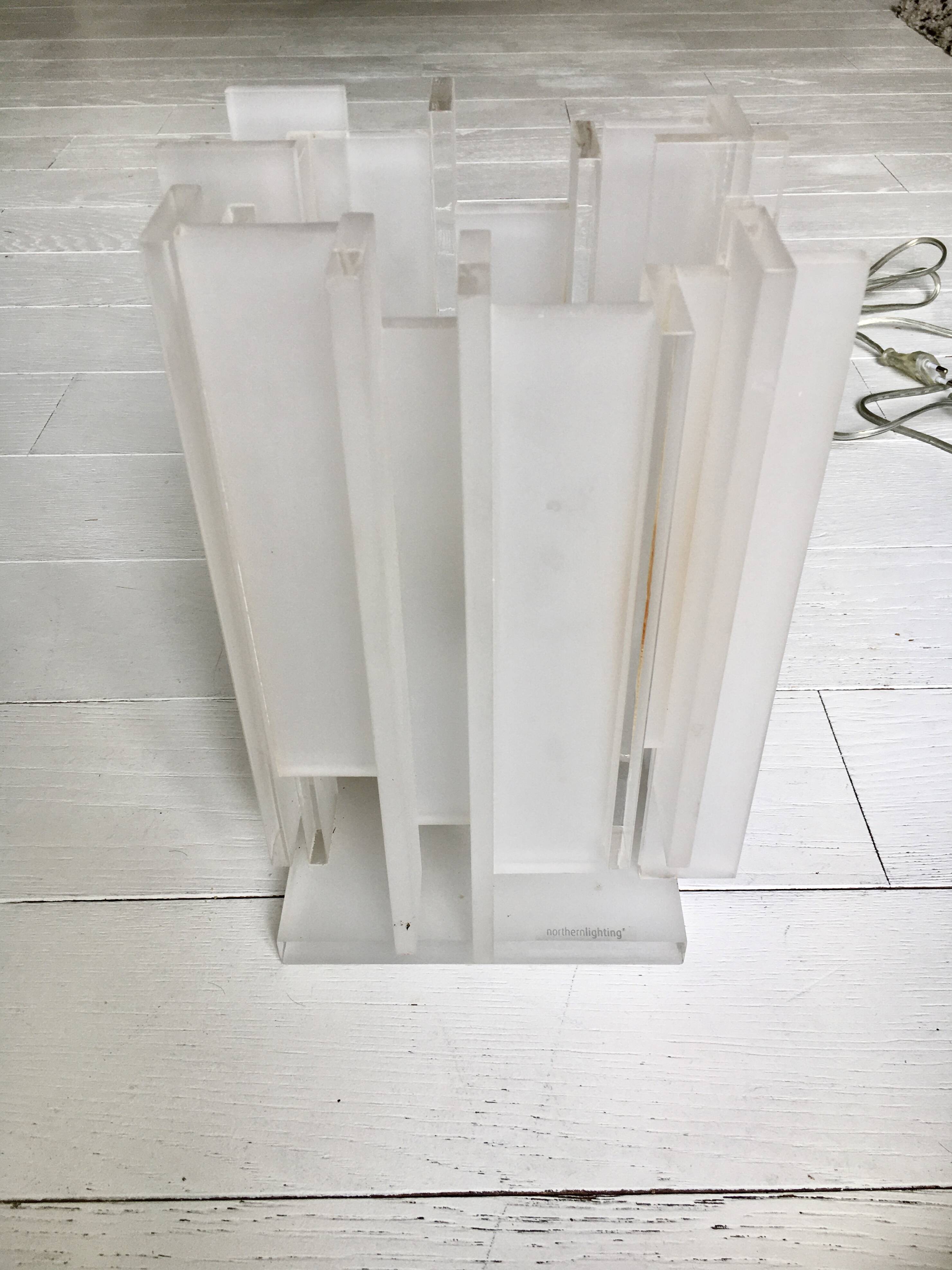 Gerhard Berg. Table lamp, "berg table", northern lighting, 1990s/2000s, plexiglass.