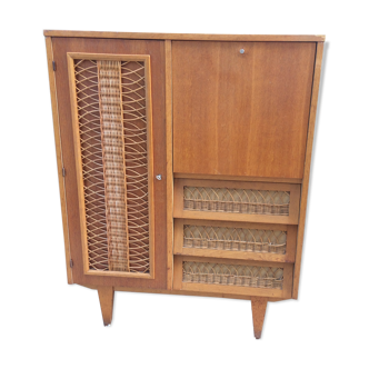 Armoire en rotin vintage de 1960