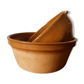 Duo of glazed terracotta bowls