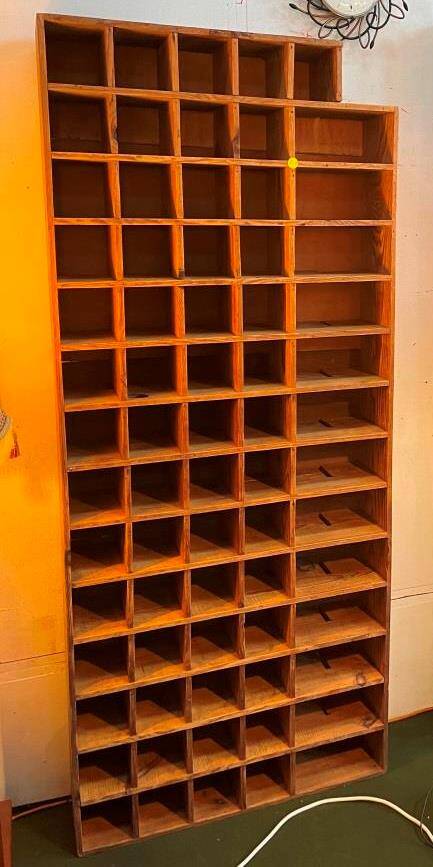 Wooden workshop locker, in fir, 1960s-70s.