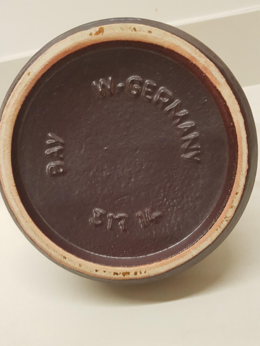 Vintage beige ceramic vase