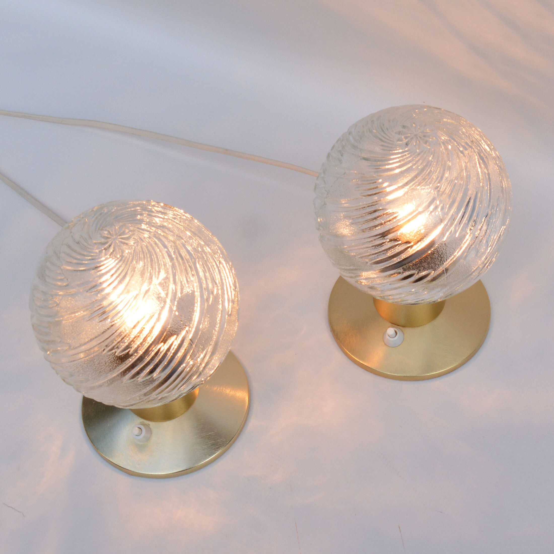 Pair of brass bedside lamps, Karl Gärtner Leuchtenbau, Germany, 1970s