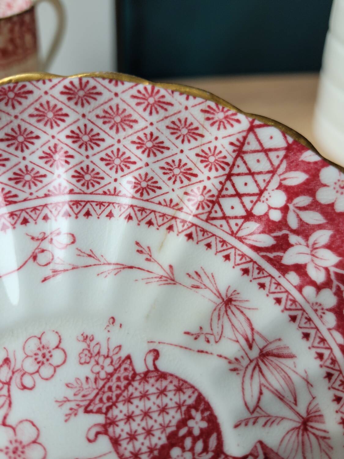 Fine porcelain coffee cup and saucer