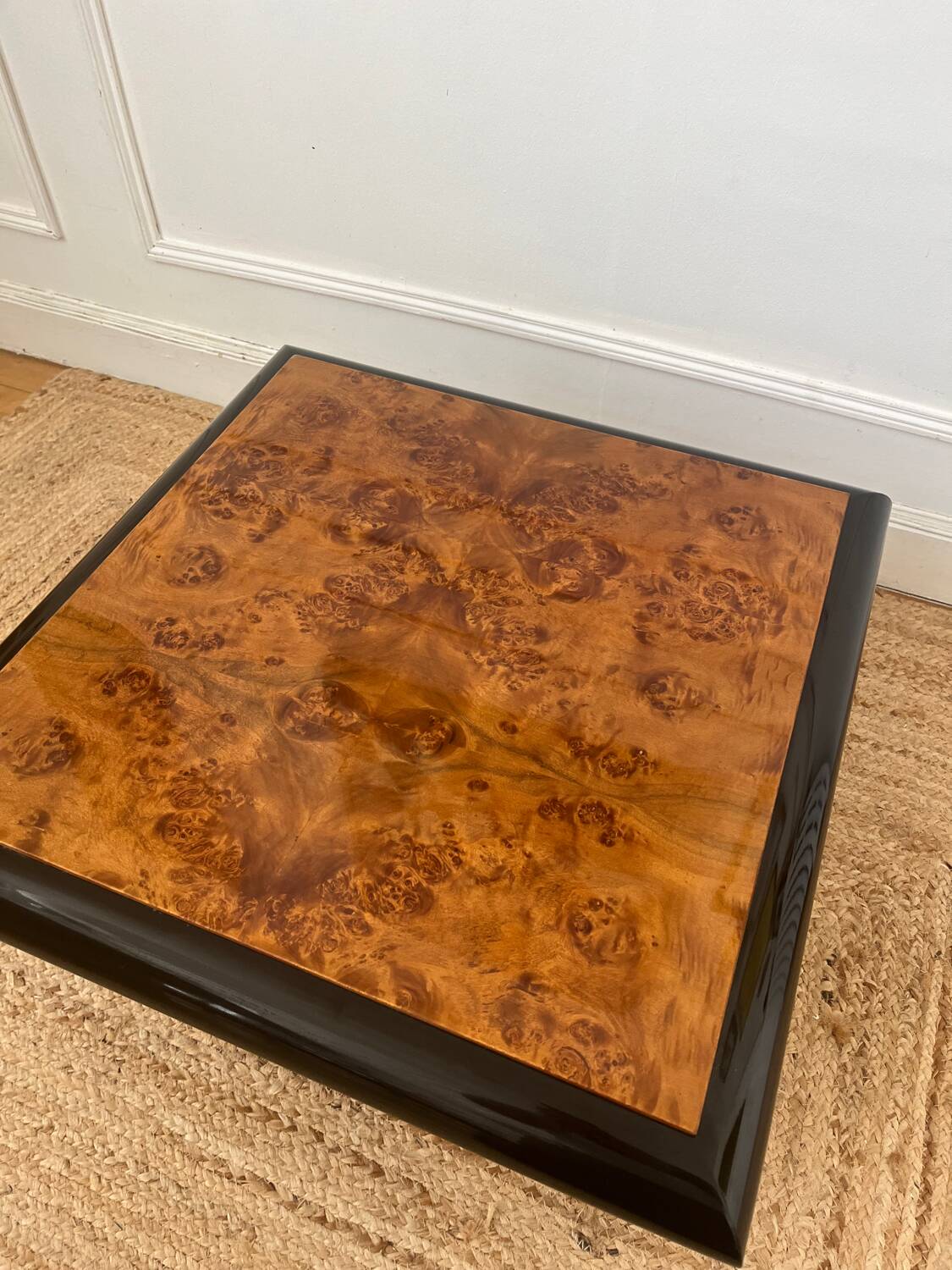 Vintage 70s elm burl coffee table