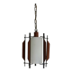 Suspension Mid-Century design italien, opalin-bois, années 50-60