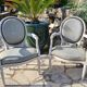 Pair of Louis XVI style medallion armchairs lacquered white