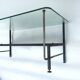 Table basse asymétrique en verre 1950