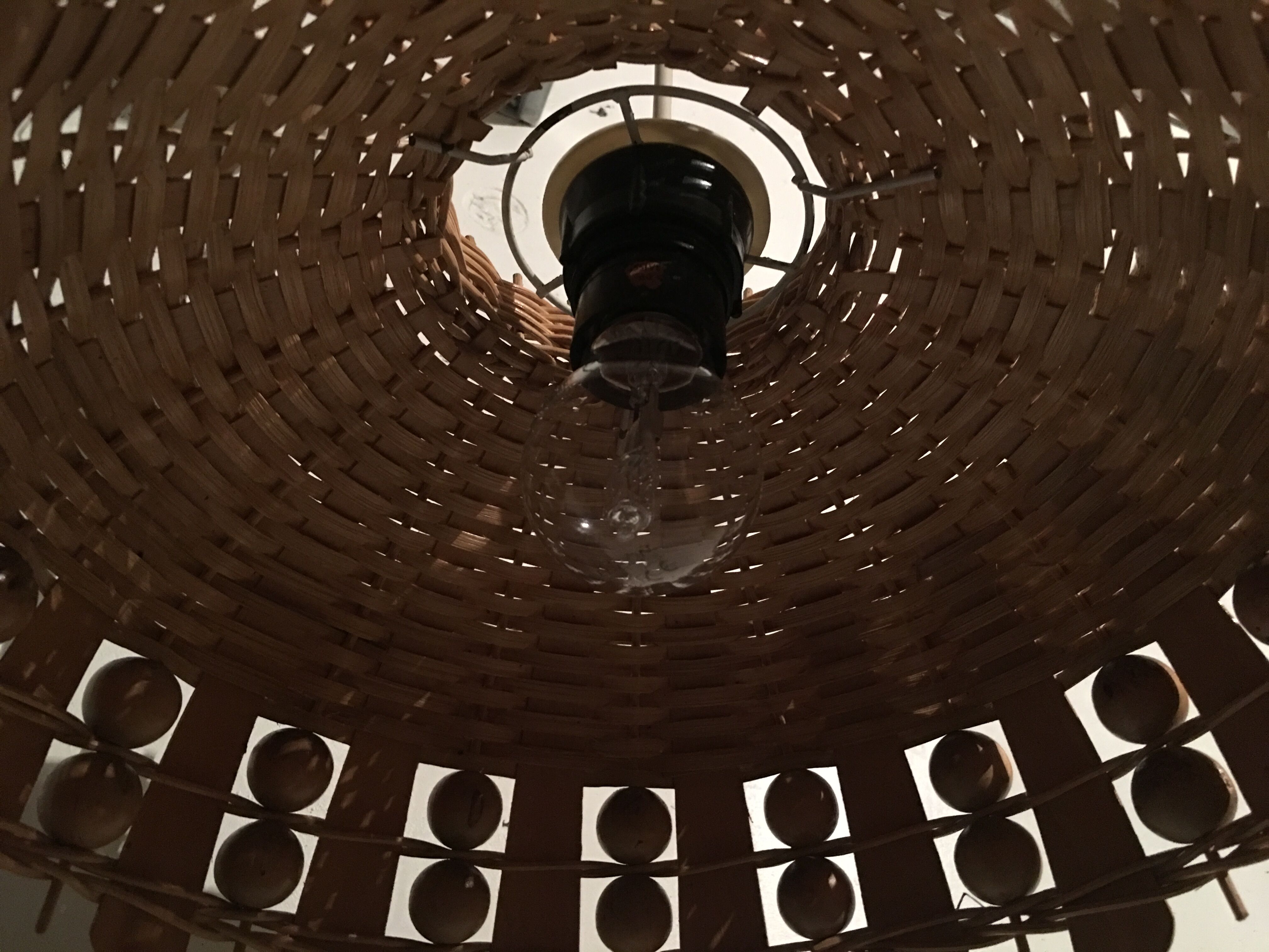 Hanging lamp 60s rattan