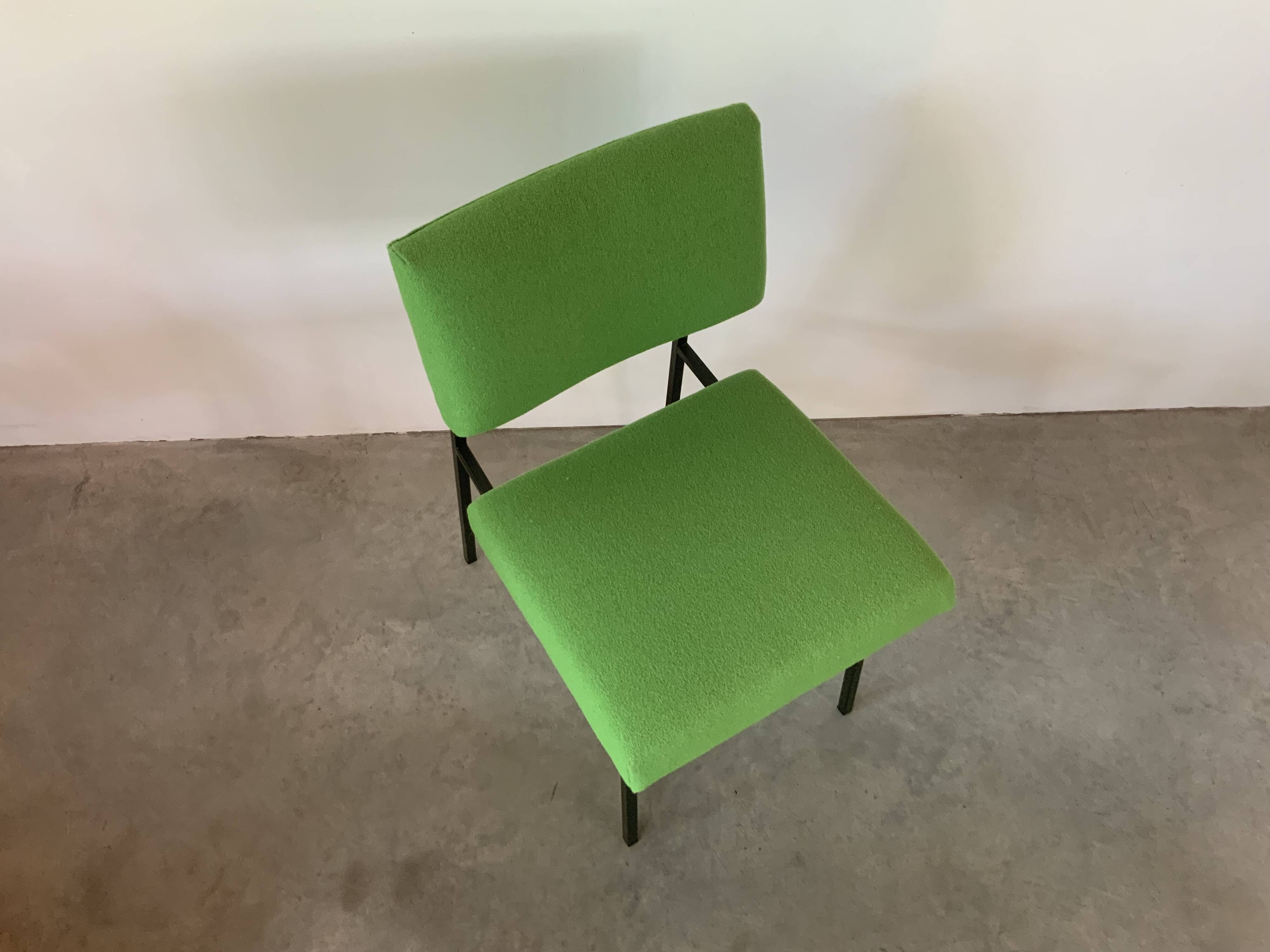 Restored 1901 chair Tonus green, Guermonprez 1959