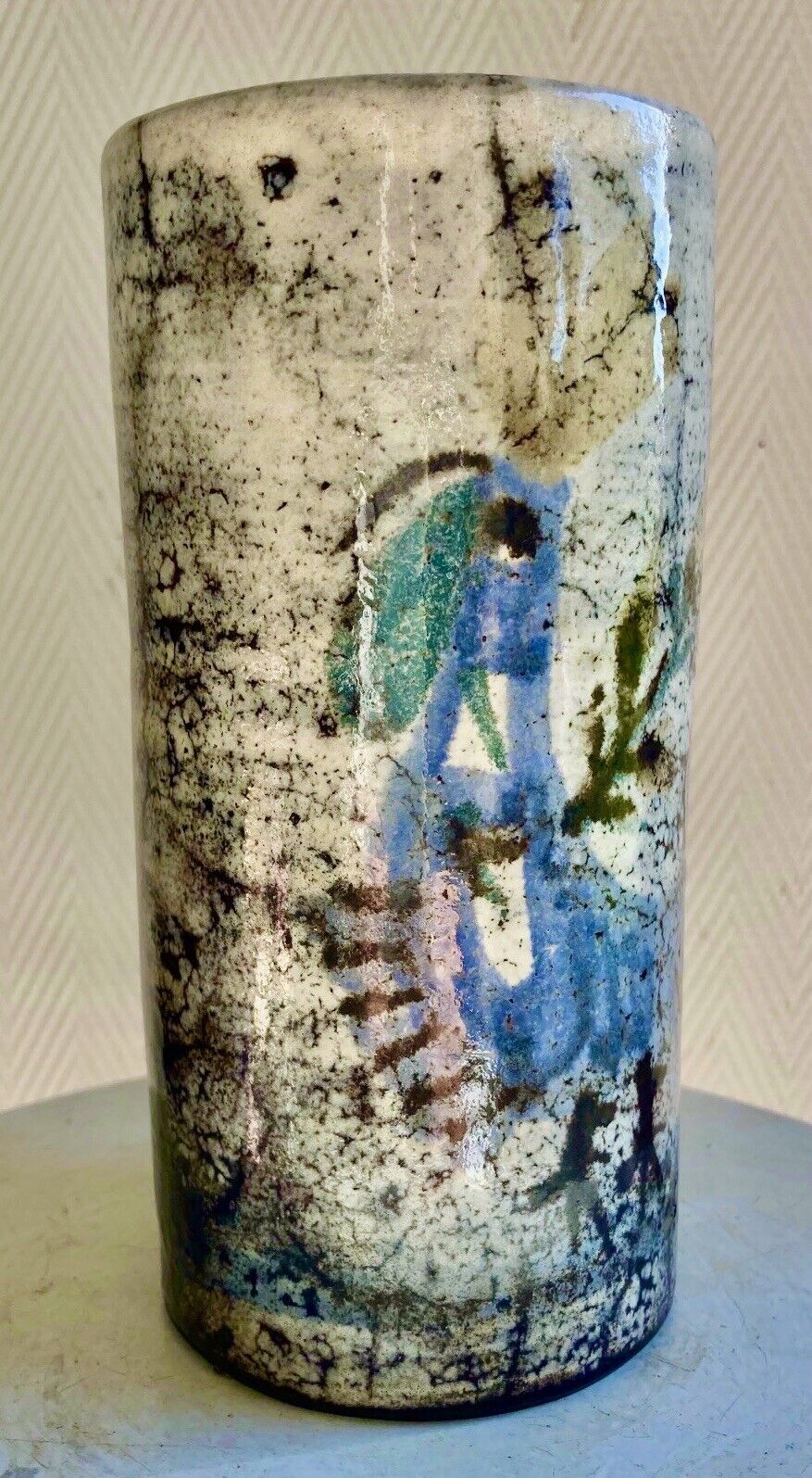 Glazed ceramic mug by Le mûrier Gustave Reynaud and M.Barbier -