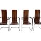 Vintage set of four designer chairs solid beech chrome