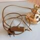 Brass bedside lamp and pink/vintage lampshade 60s-70s