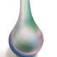Green, Blue and Pink Etched Murano Glass Single Flower Vase, Italy