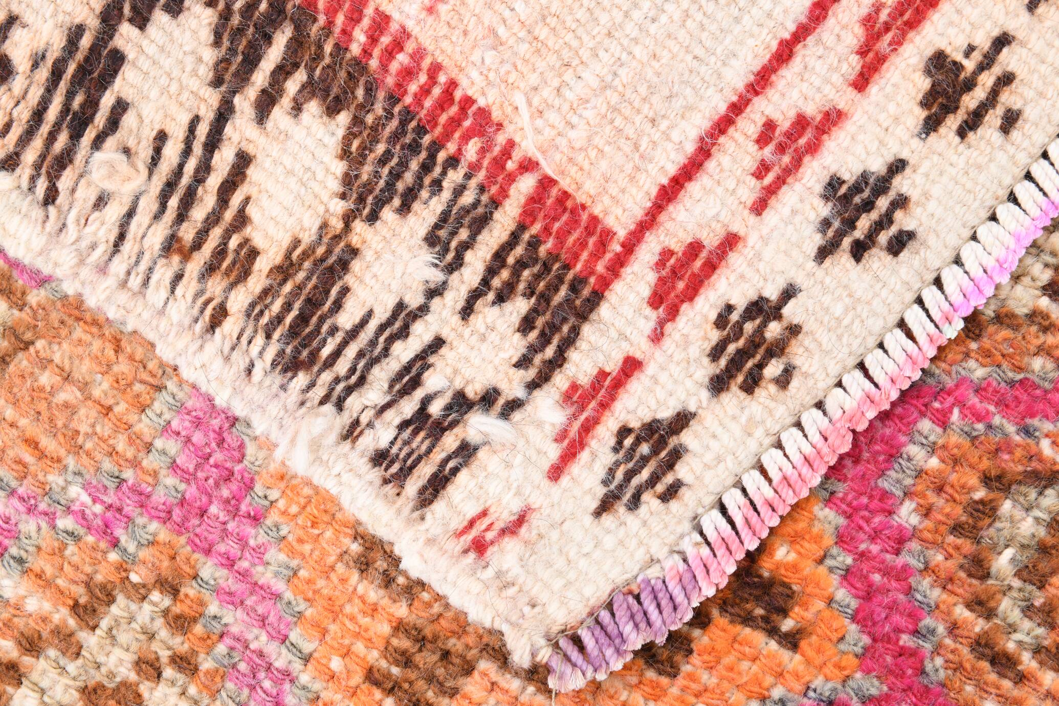 Red & Brown Oriental Persian Runner Rug, 84x334Cm