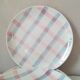 6 pink grid plates /parma Moulin des Wolves