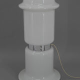 White glass floor lamp, czechoslovakia, 1970s