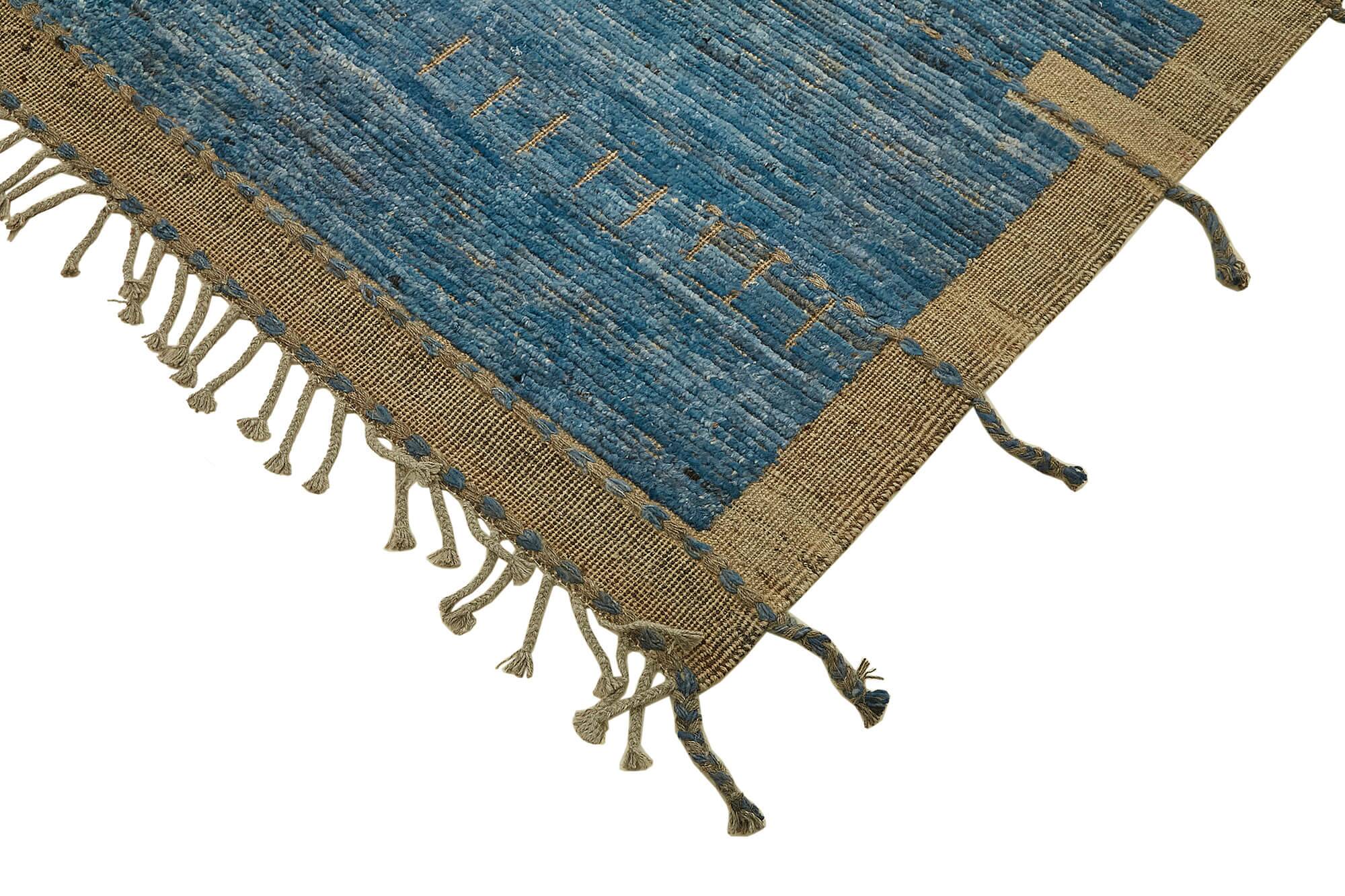 Handmade Turkish One of a Kind 281 cm x 380 cm Blue Wool Carpet