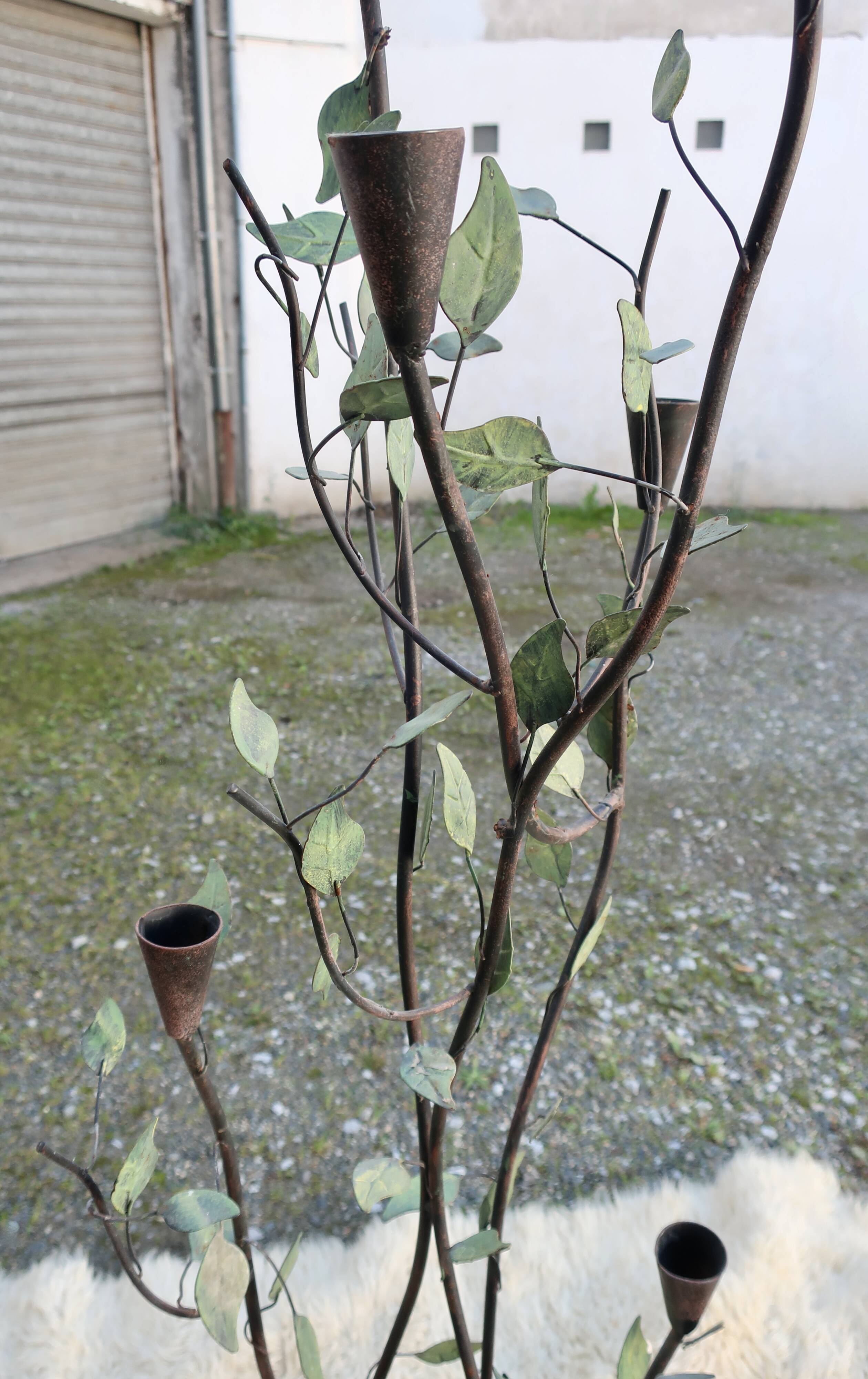 Candle holder, vintage metal chandelier