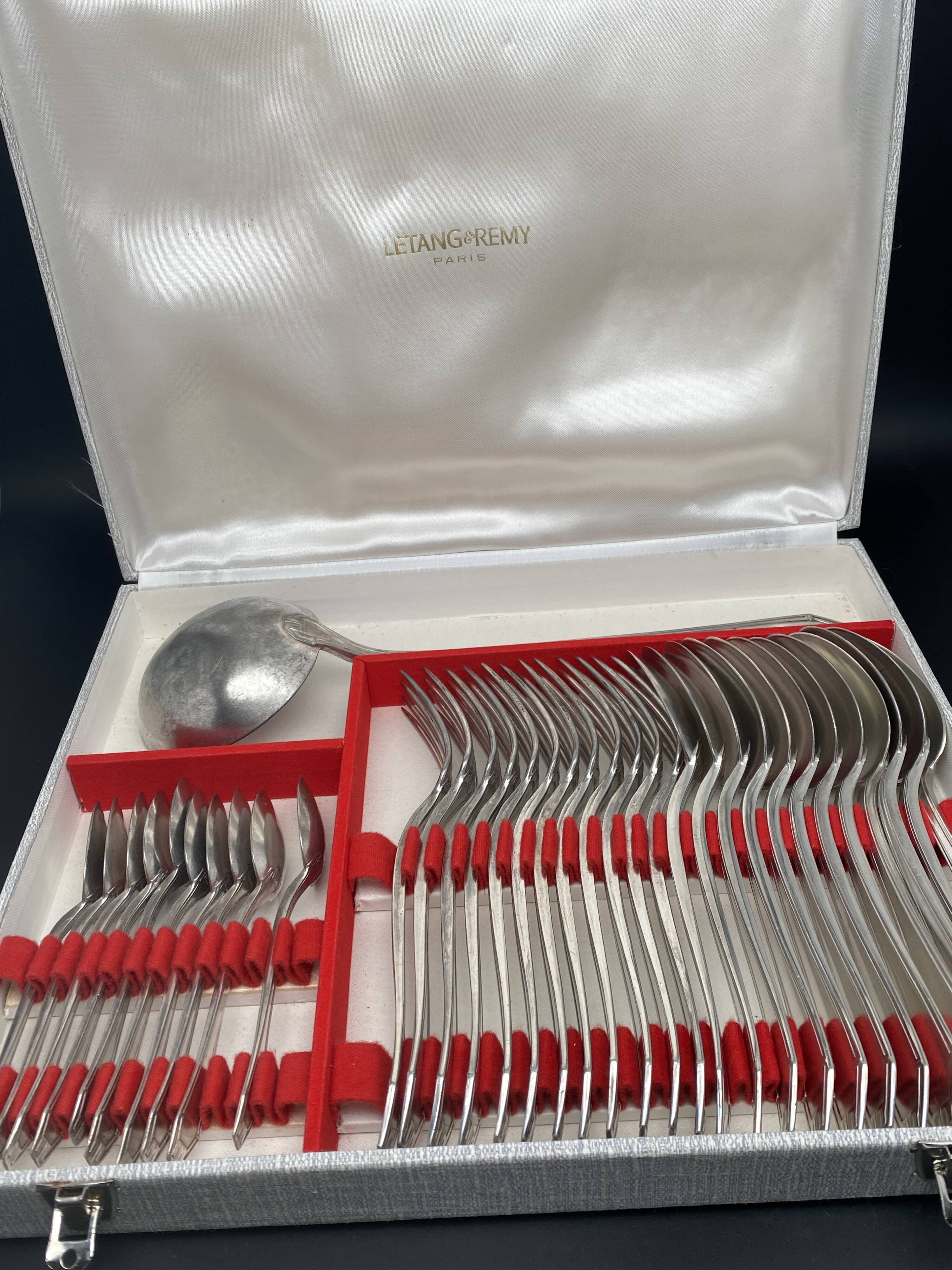 Art Deco silver metal cutlery set