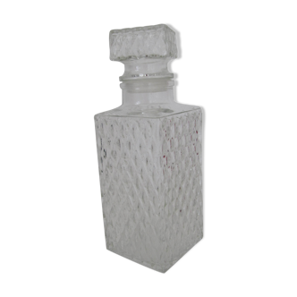 White glass vintage whiskey decanter