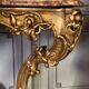 Important Louis XV Console in Carved and Gilded Wood, Breccia d'Aleppo Marble,