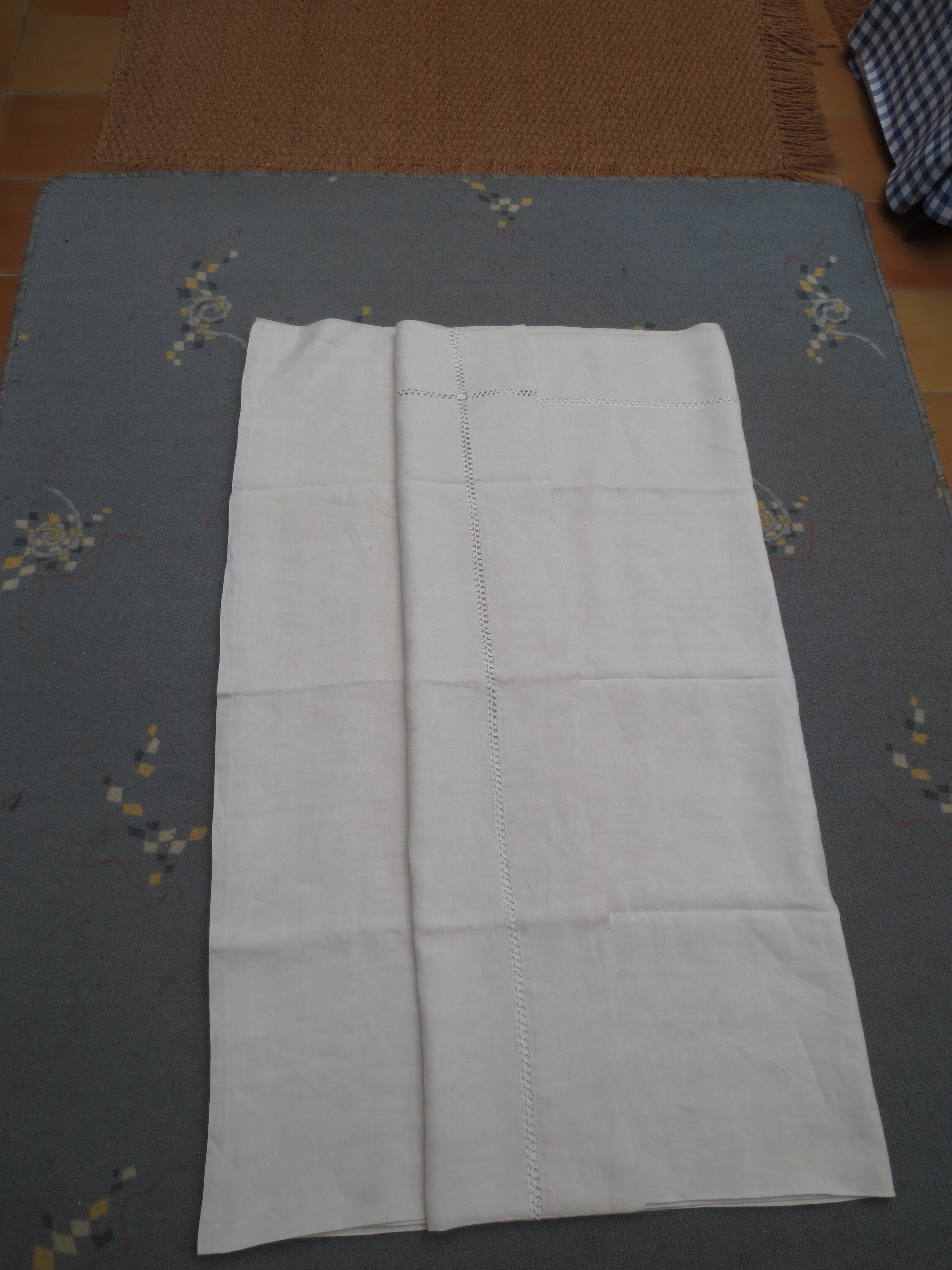 Handmade linen sheet on 3 sides