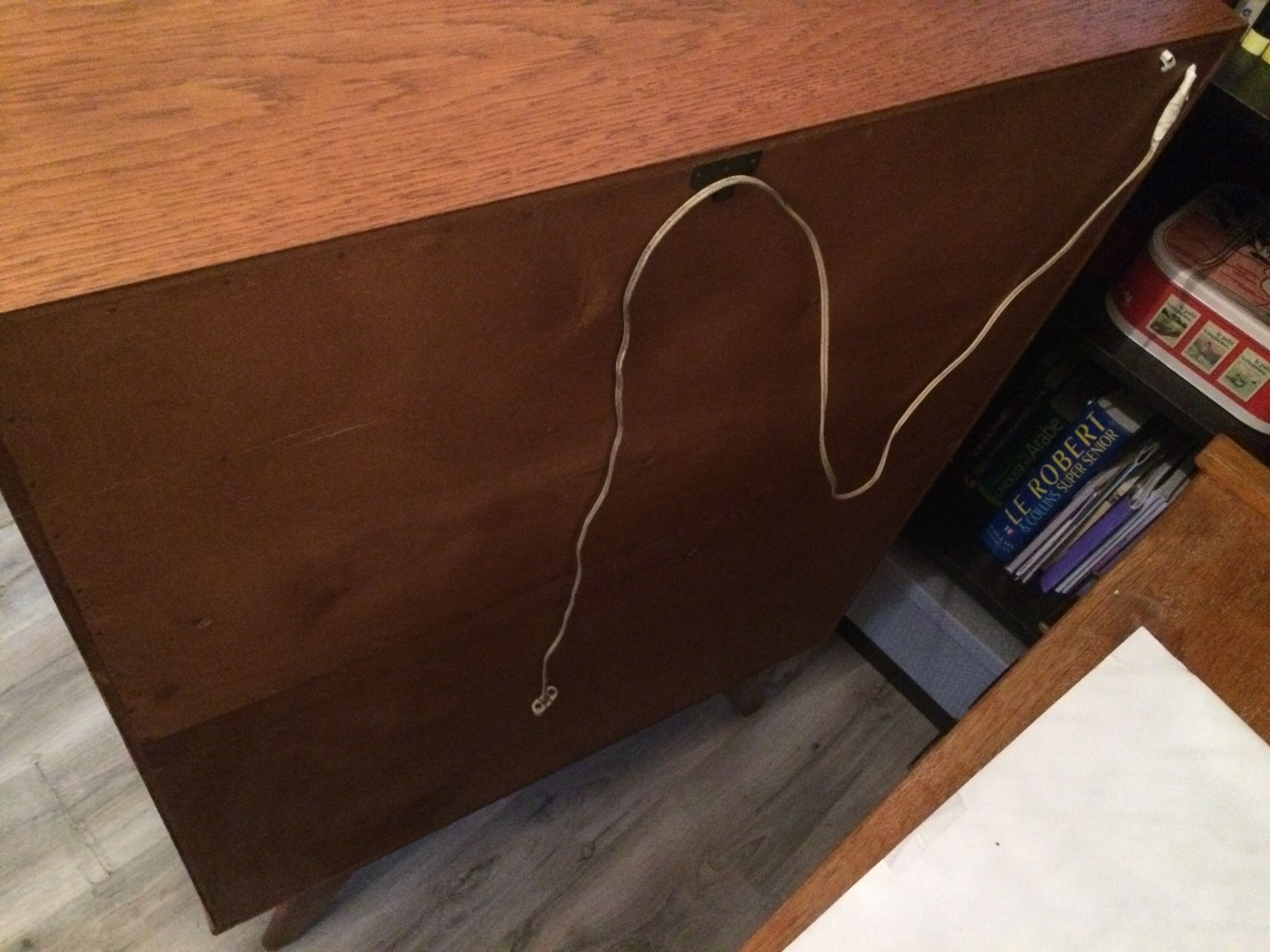 Secrétaire bureau vintage  4 pieds compas années 50