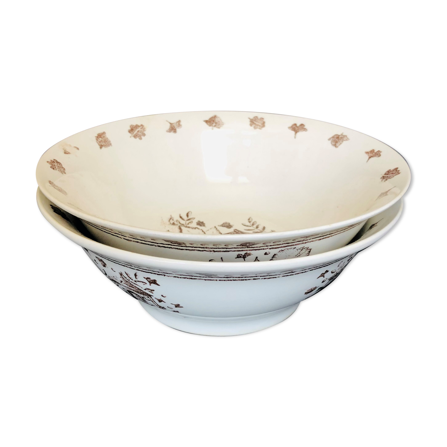 Pair of gien earthenware jattes