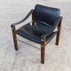Set of 2 Maurice Burke ‘chelsea’ vintage black leather safari chairs for Pozza