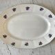 Oval dish with small flowers digoin sarreguemines 50s