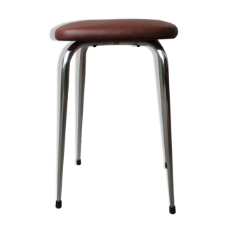 Brown skaï stool