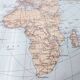 World map planisphere vintage air and maritime lines from 1950