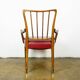 Austrian Dining Chairs in Walnut and Red Leather by Oswald Haerdtl from the Mid-Century