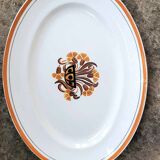 Plat ovale Creil et Montereau modèle Oeillet