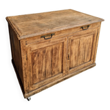 Old cabinet, workbench, kitchen island counter on casters