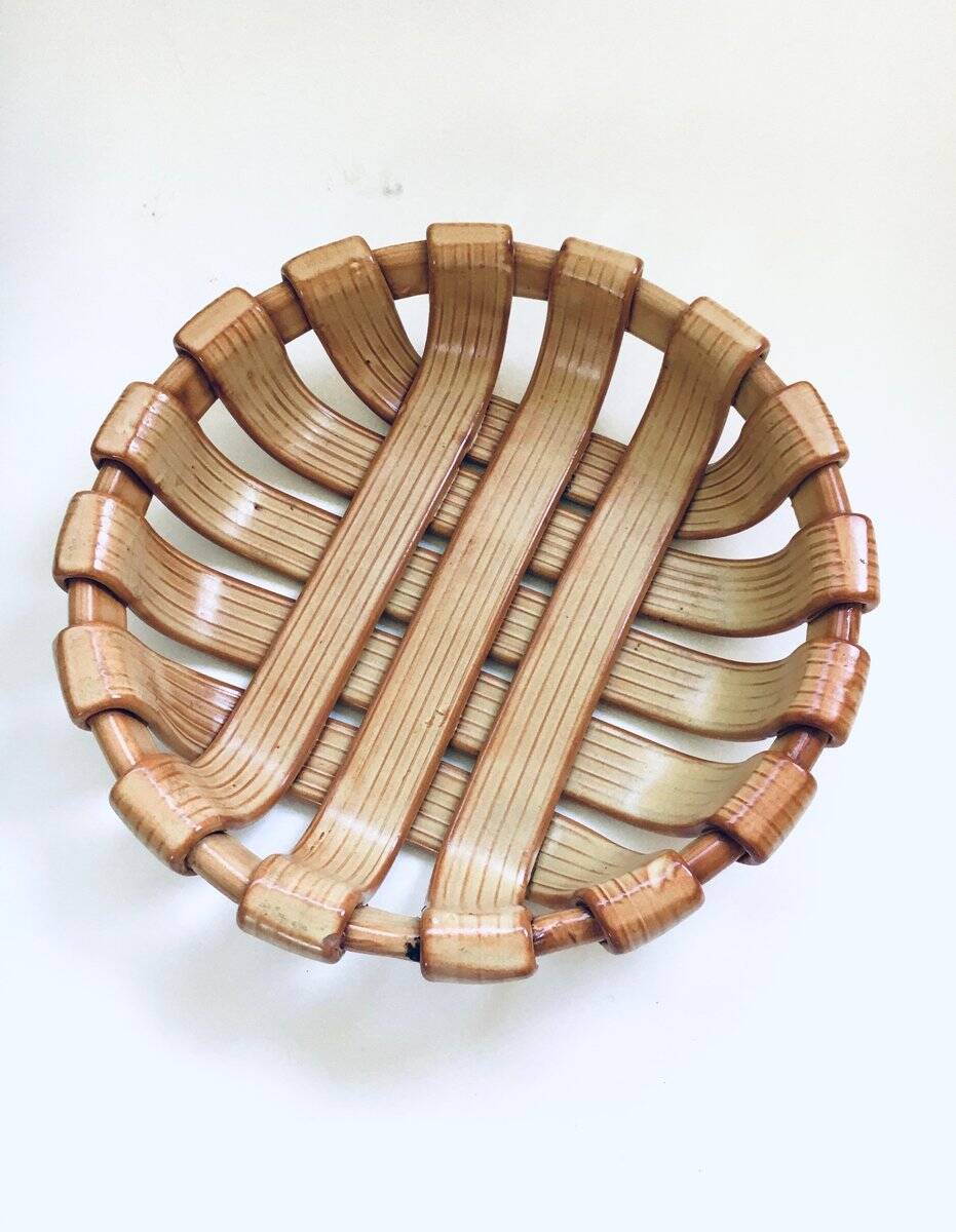 Vintage Art Studio Ceramics Braided Bowl, 1960s