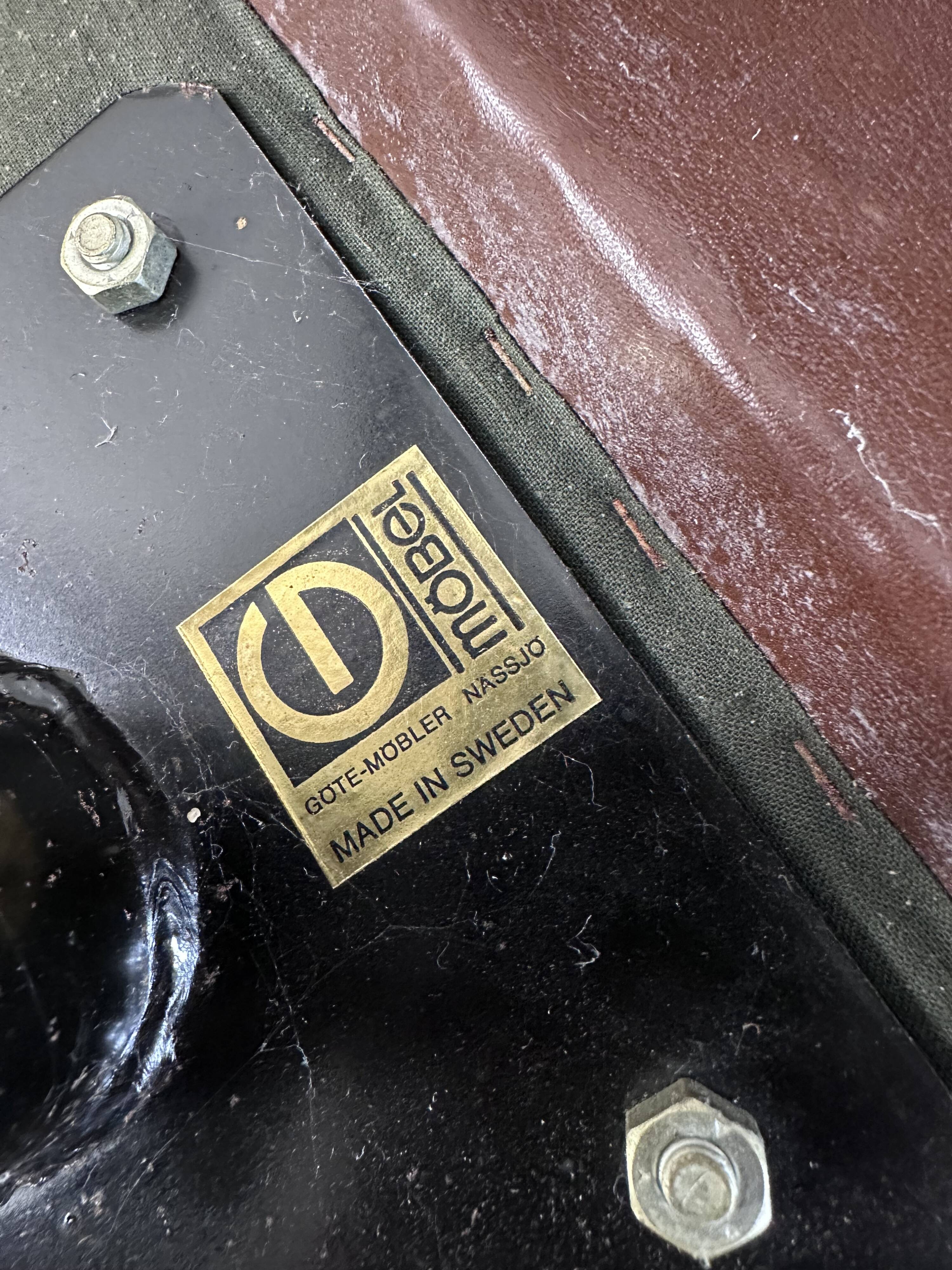 Leather armchair and ottoman by GÖTE MÖBLER Sweden 1960