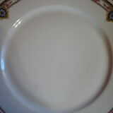 6 flat porcelain plates, "B.F Limoges" garlands of roses and geometric frieze, lot 1.