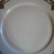 6 flat porcelain plates, "B.F Limoges" garlands of roses and geometric frieze, lot 1.