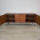Modernist teak enfilade vintage 1960s design by Louis Paolozzi.